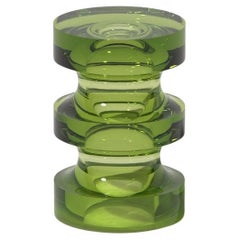 Echo III Slender Side Table in Honeydew, Translucent Solid Resin, by Ian Cochran