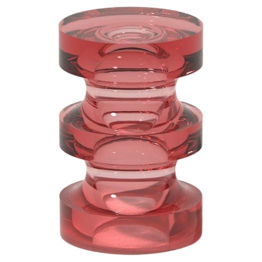 Echo III Slender Side Table in Red, Translucent Solid Resin, by Ian Cochran