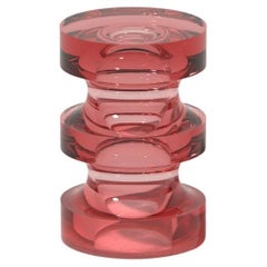 Echo III Slender Side Table in Red, Translucent Solid Resin, by Ian Cochran