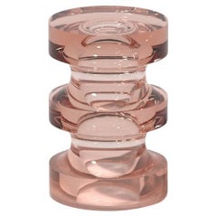 Echo III Slender Side Table in Rosé Translucent Solid Resin, by Ian Cochran