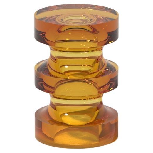 Echo III Slender Side Table in Yellow, Translucent Solid Resin, by Ian Cochran