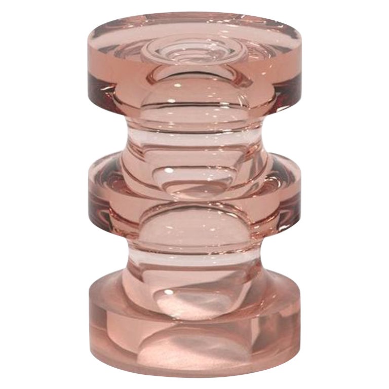 Tavolino/sgabello Echo III in resina solida trasparente rosé di Ian Cochran in vendita