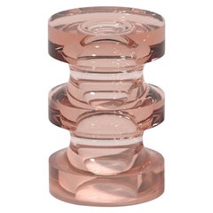 Tavolino/sgabello Echo III in resina solida trasparente rosé di Ian Cochran