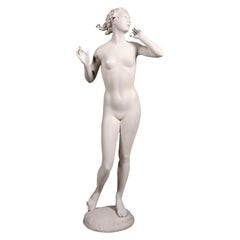 Retro 'Echo' Large Biscuit-Porcelain Figurine by Max Hermann Fritz, Germany, 1934-1945