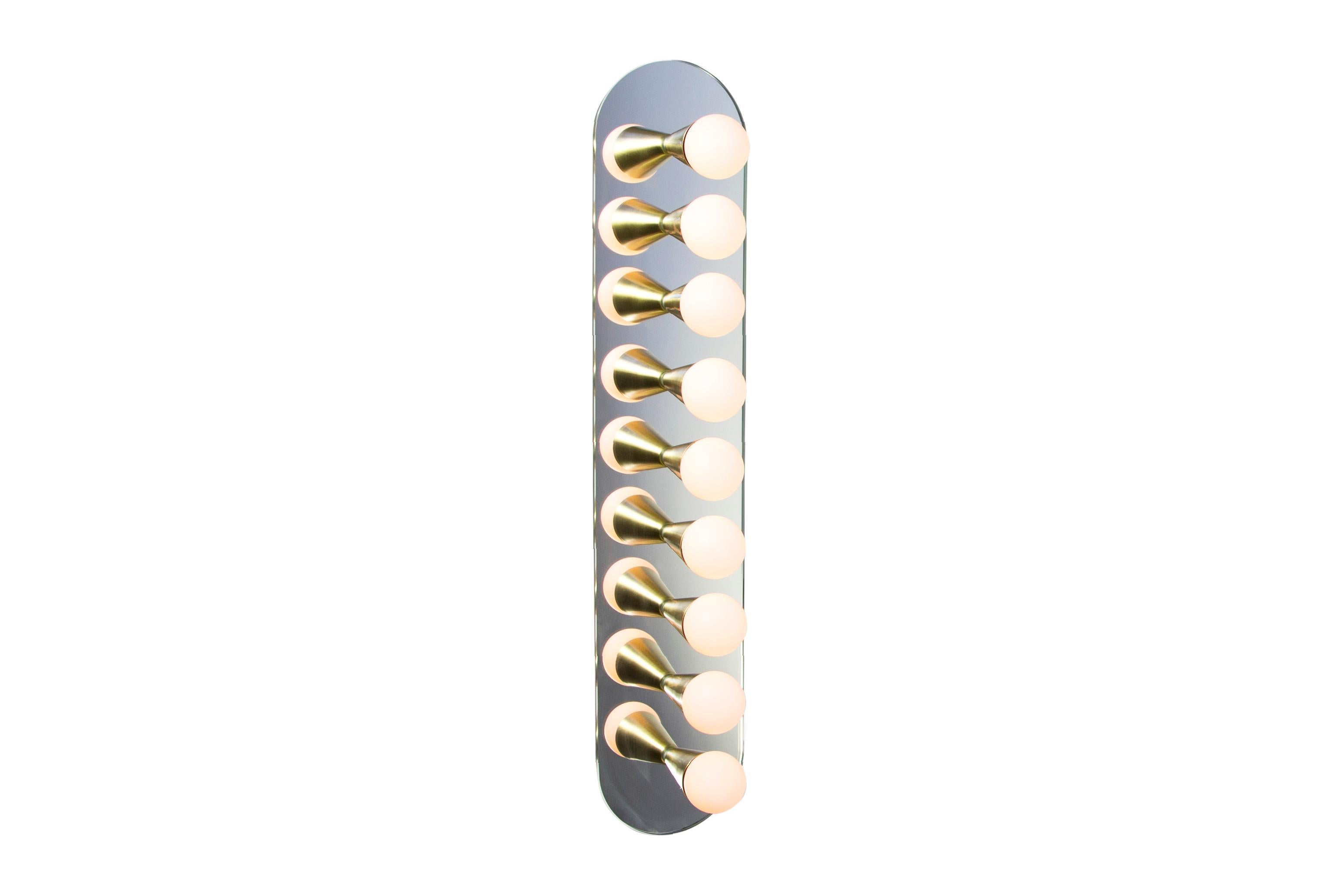 Echo Nine Sconce in Brass, from Souda, In Stock In New Condition In Brooklyn, NY