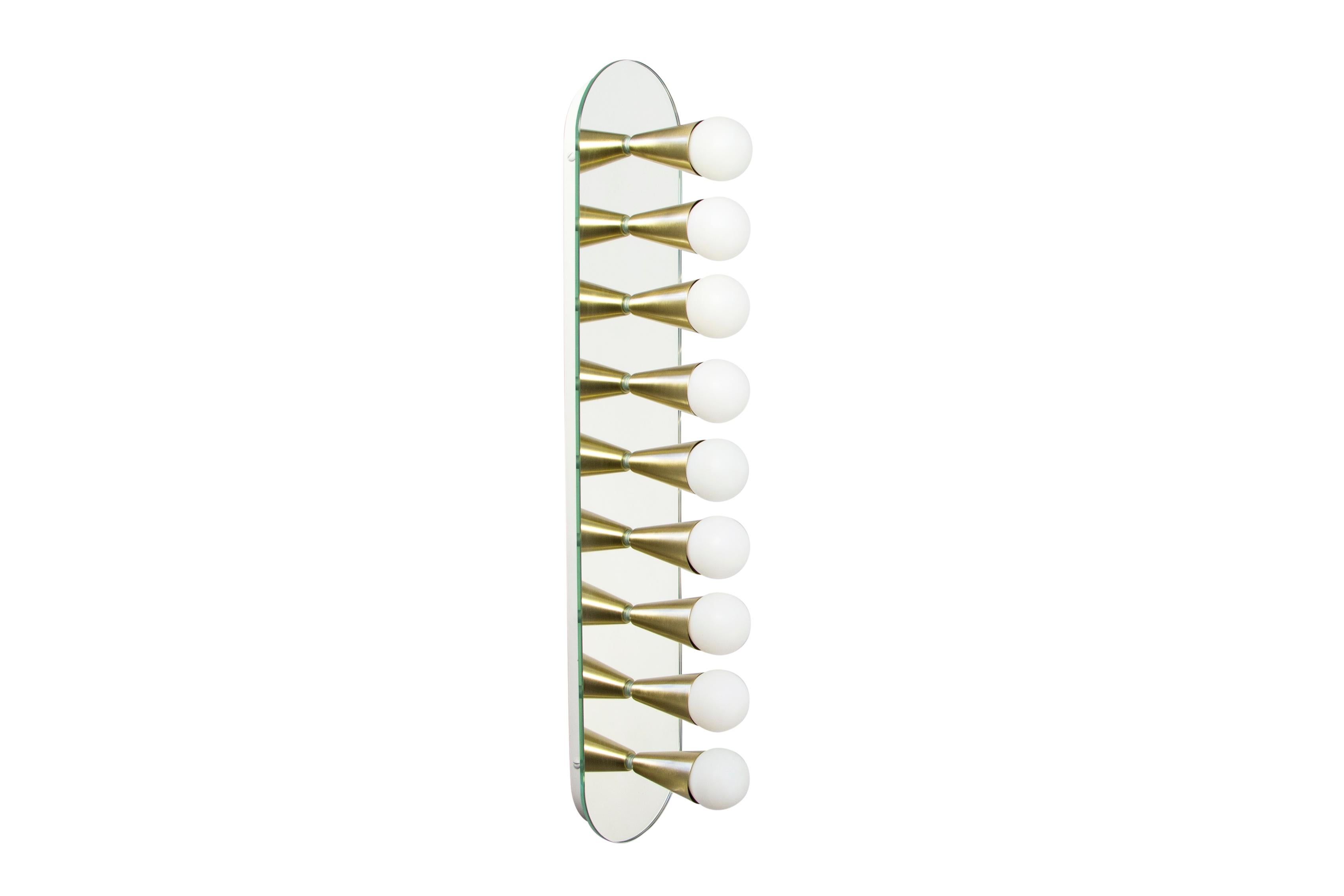 Contemporary Echo Nine Sconce in Brass, from Souda, In Stock