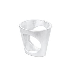 Echo of Silence Circular Ring in Textured Sterling Silver by Sheng Zhang