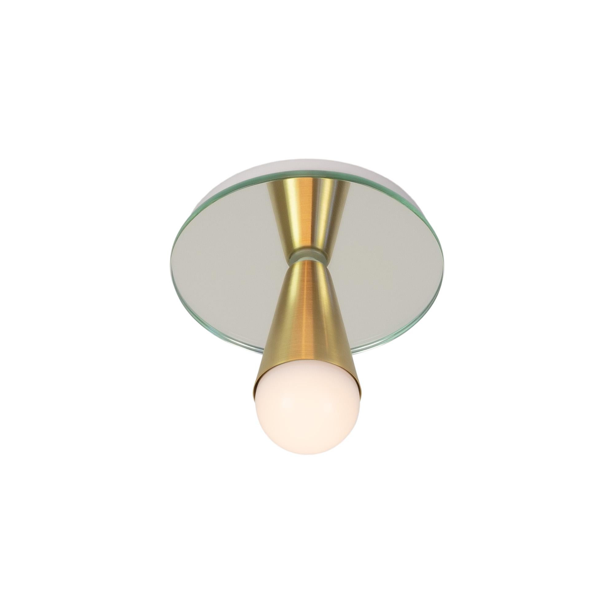 Modern Echo One Flush Mount in Brass from Souda, in Stock For Sale