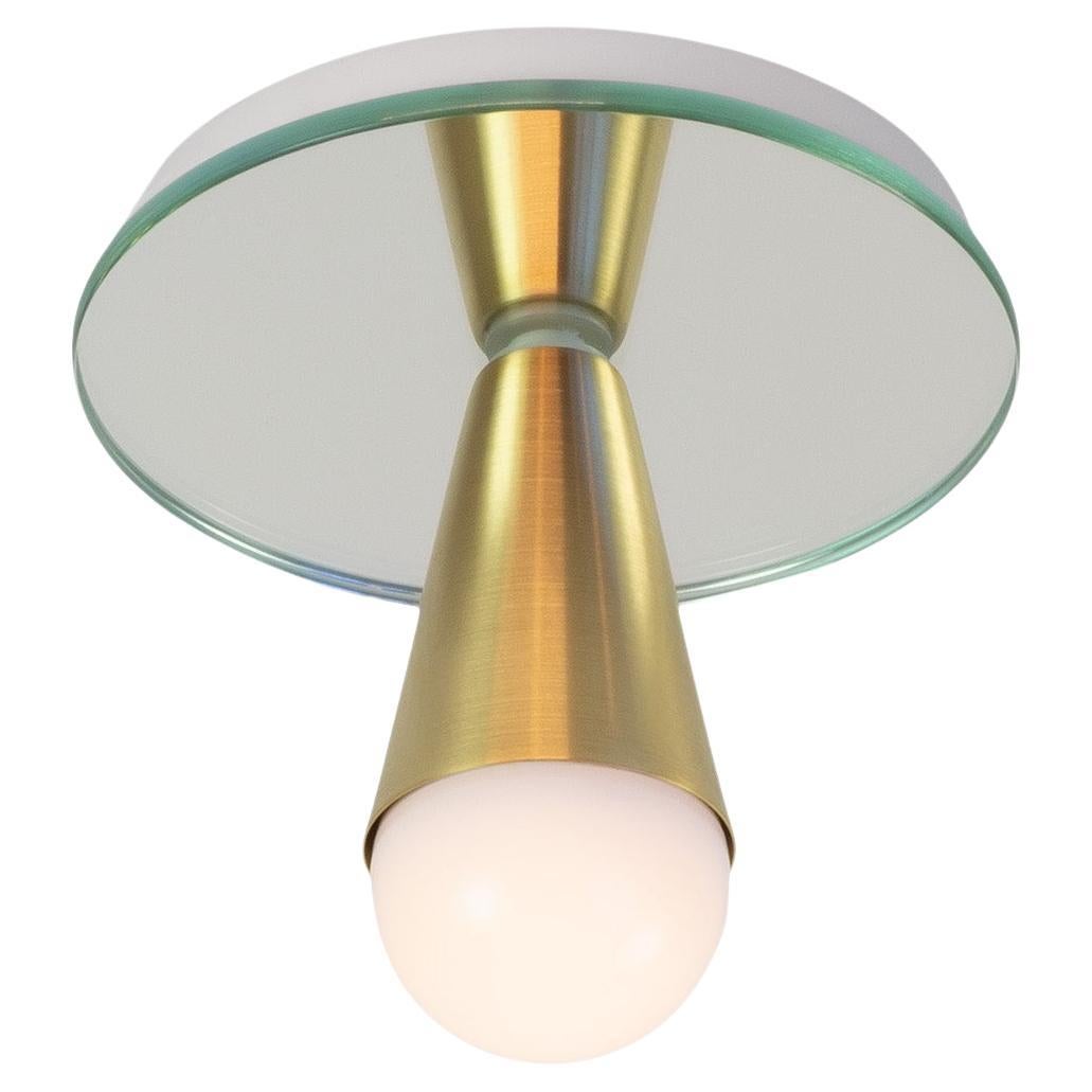 Echo One Flush Mount in Brass from Souda, in Stock For Sale