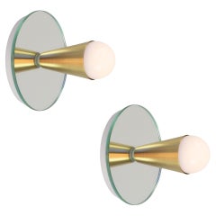 Echo One Sconce Pair/Flush Mount in Brass, from Souda, Made to Order