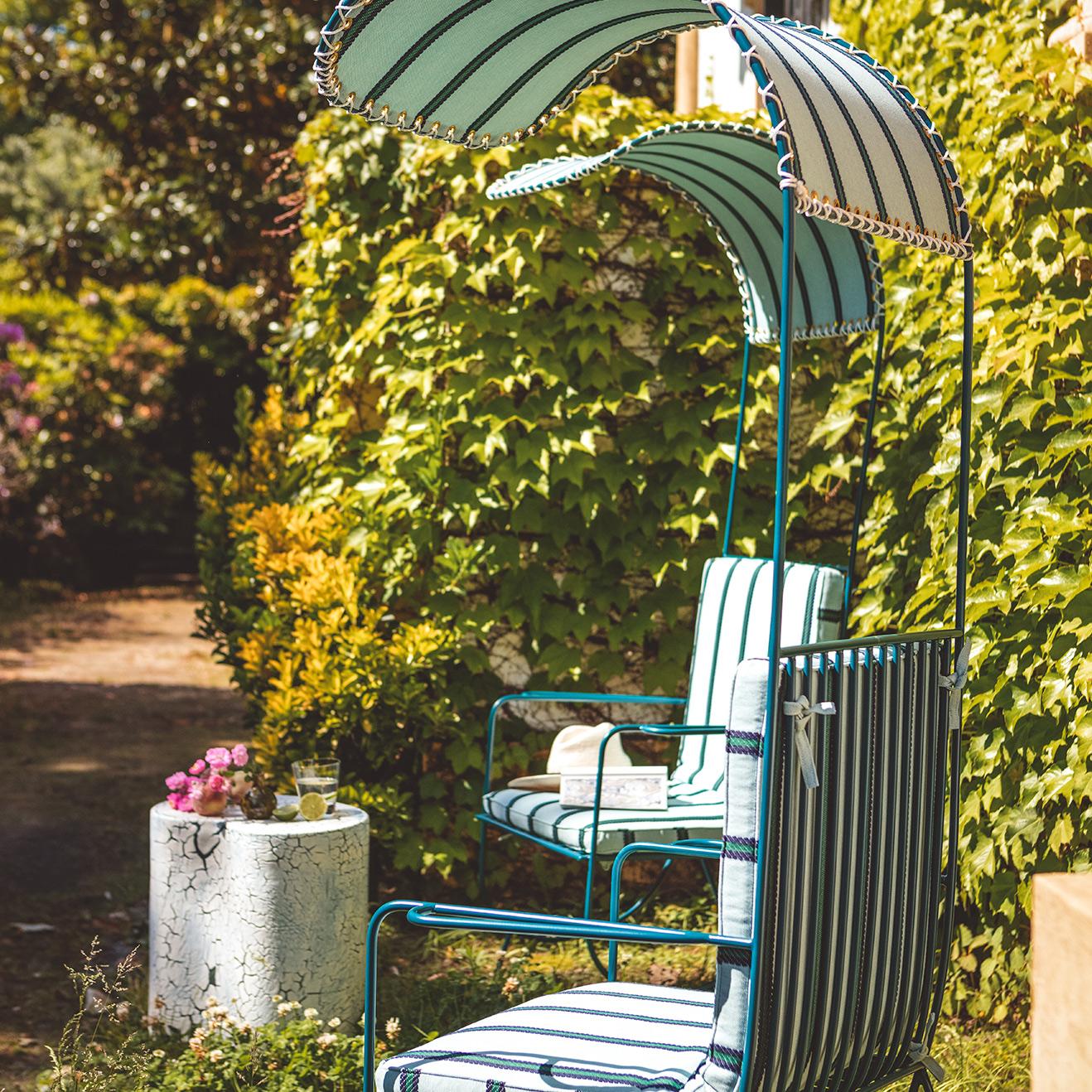 Portuguese Echo Outdoor Armchair with Shade For Sale