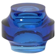 Echo Side Table I in Bold Blue, Translucent Polyurethane Resin, by Ian Cochran