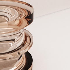 Echo Side Table III in Rosé, Translucent Polyurethane Resin, by Ian Cochran