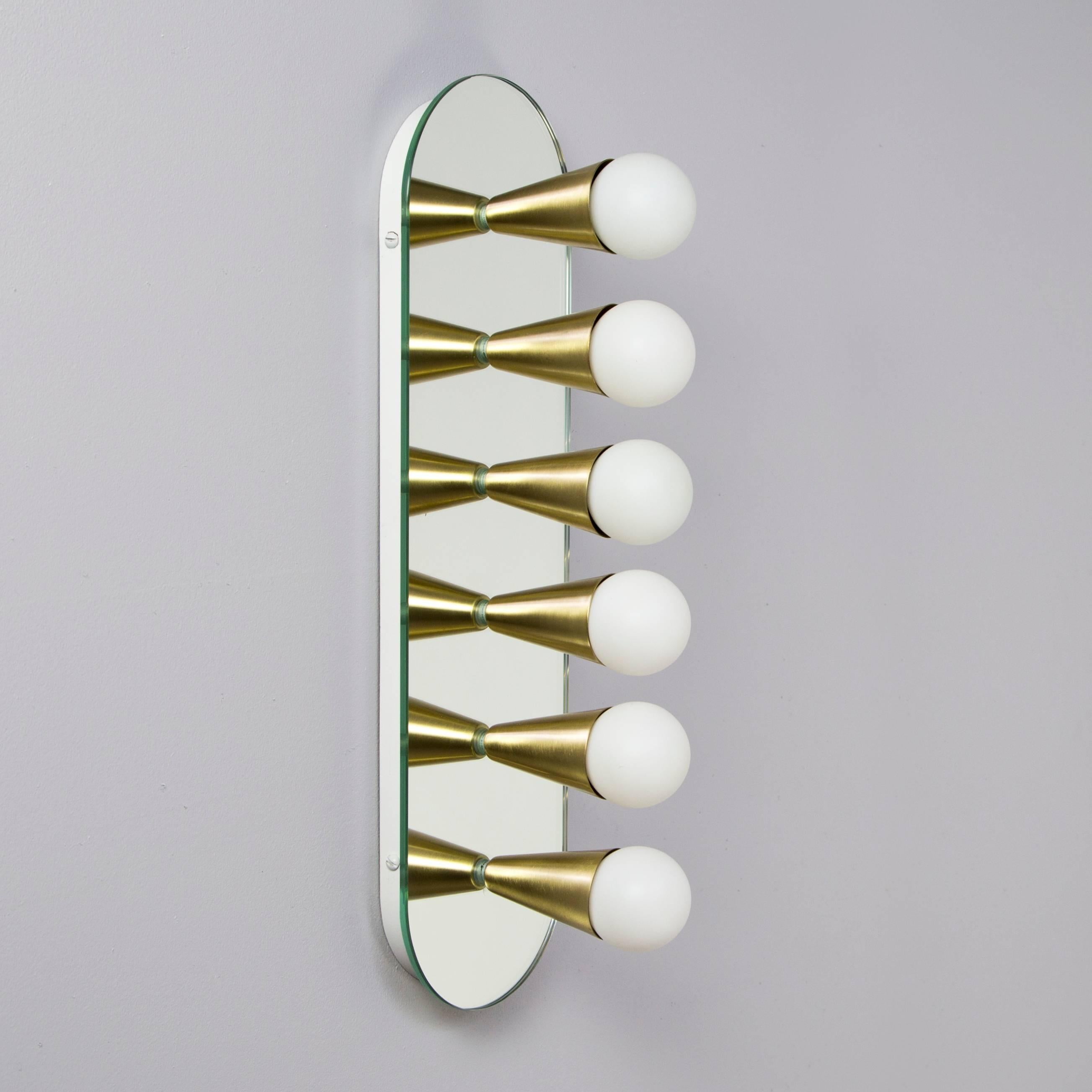 American Echo Six Flush Mount in Brass, from Souda, in Stock For Sale