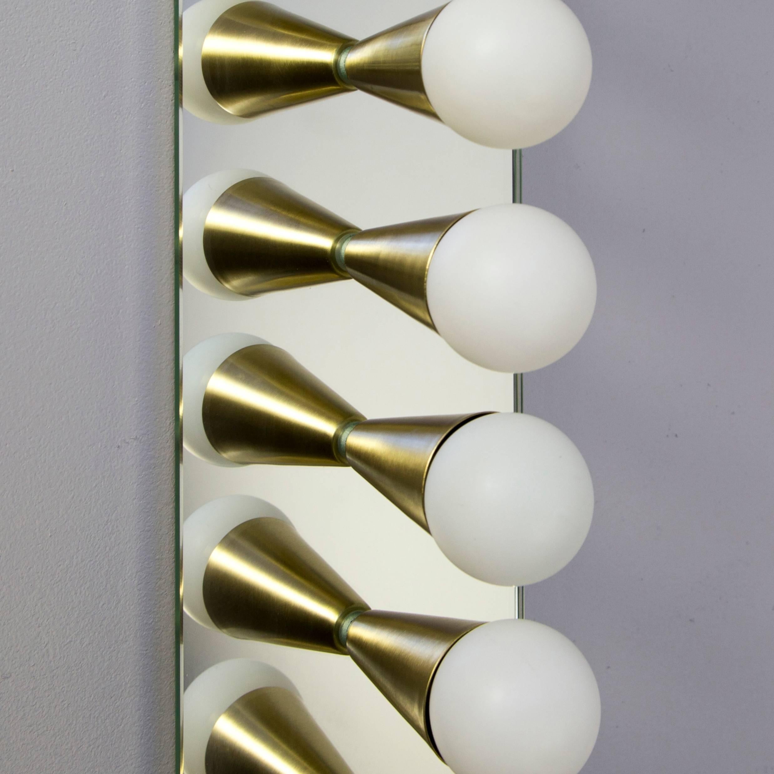 Powder-Coated Echo Six Flush Mount in Brass, from Souda, in Stock For Sale