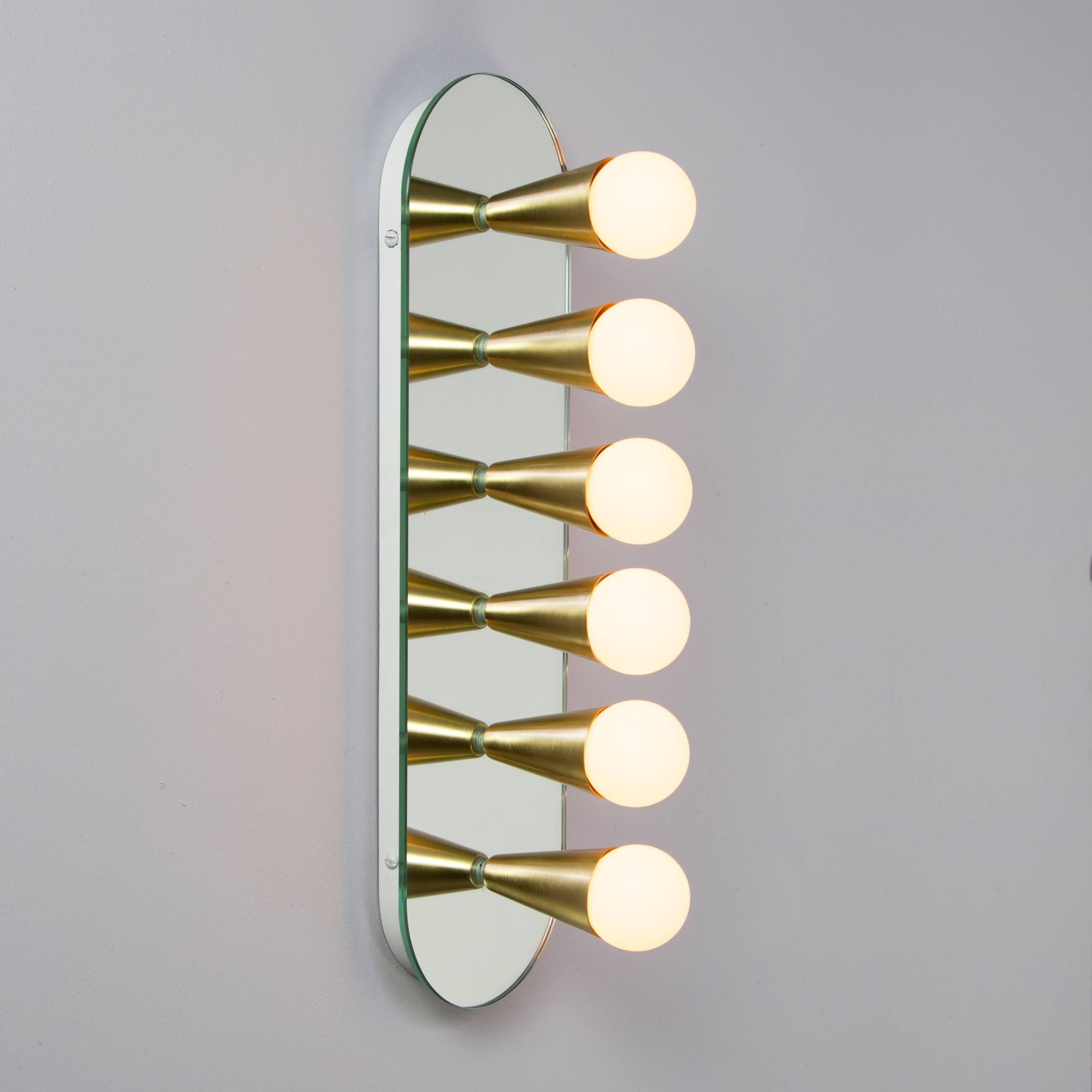 Metal Echo Six Flush Mount in Brass, from Souda, in Stock For Sale