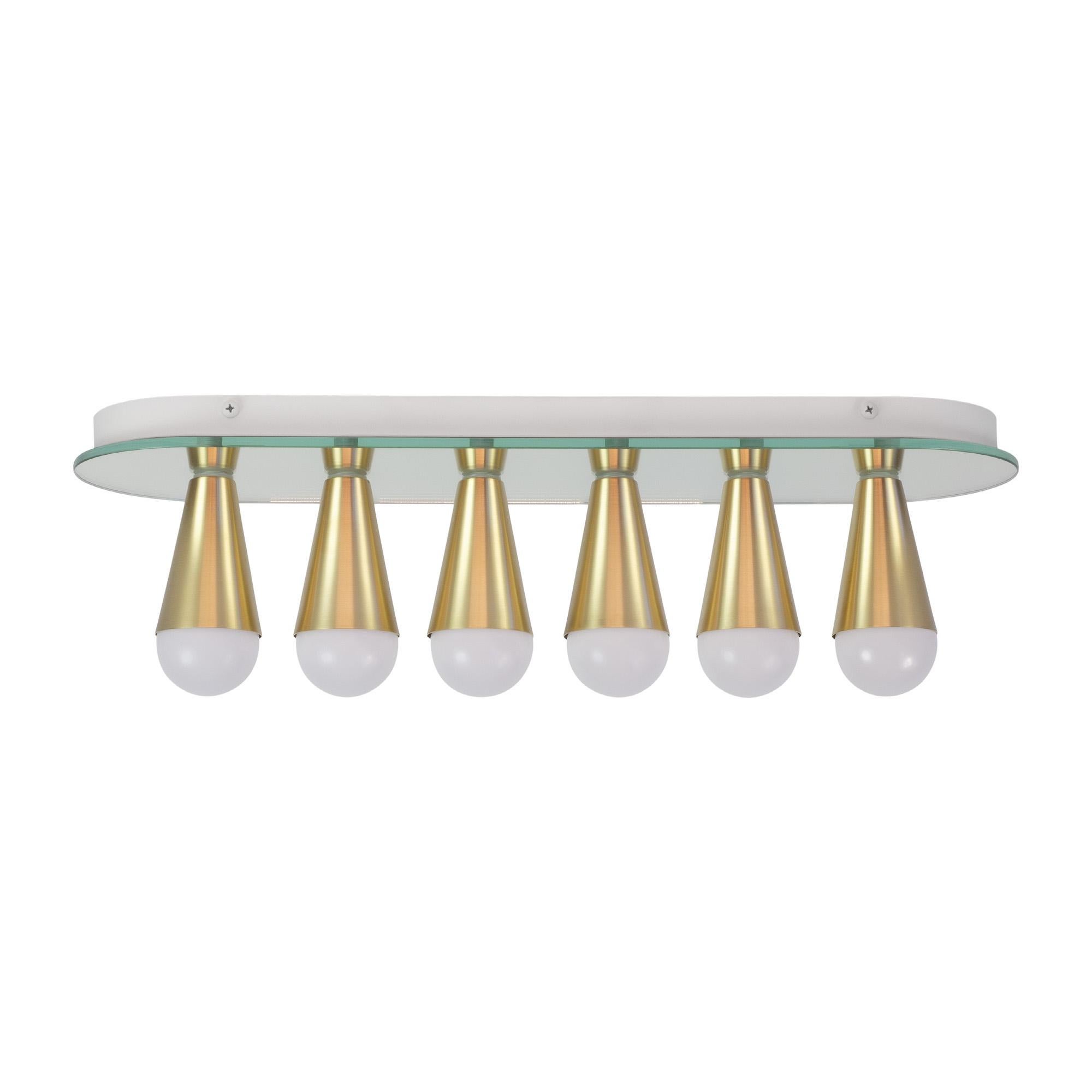 Modern Echo Six Flush Mount in Brass, from Souda, Made to Order For Sale