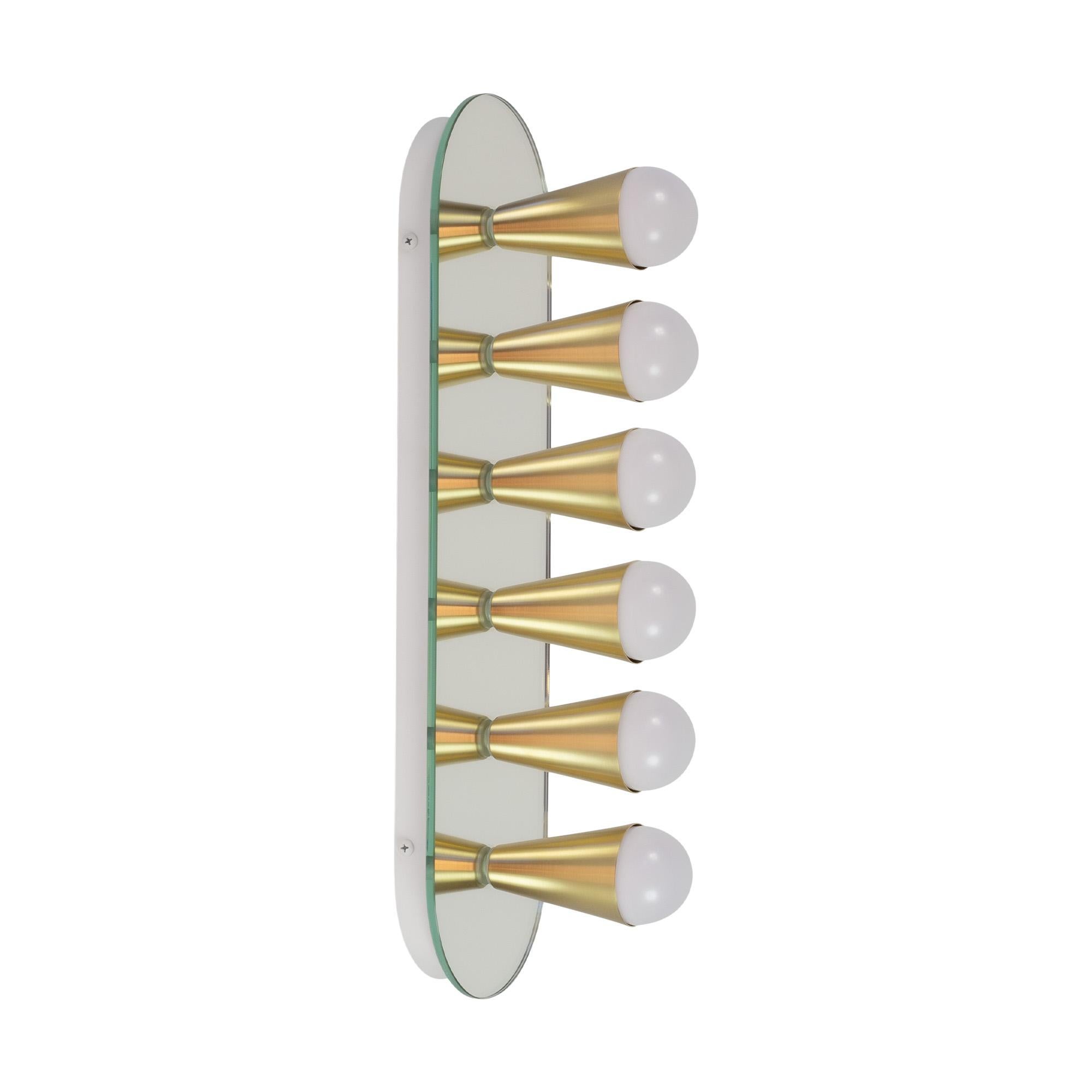 American Echo Six Sconce / Flush Mount in Brass, from Souda, in Stock For Sale