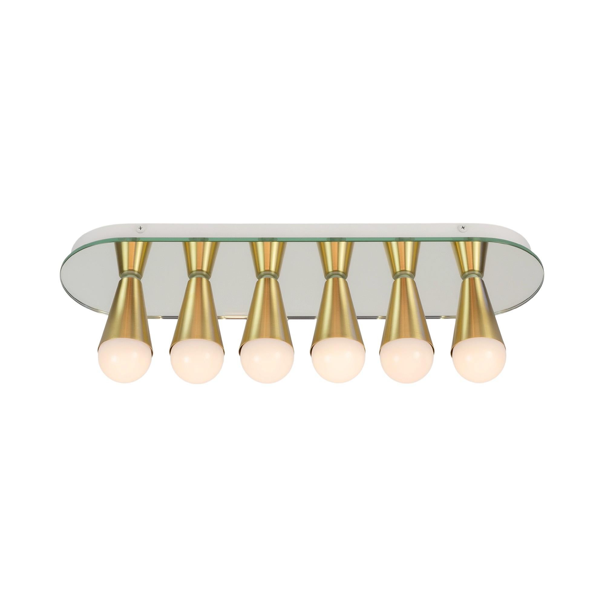 Verniciatura a polvere Echo Six Sconce / Flush Mount in ottone, di Souda, Su ordinazione in vendita