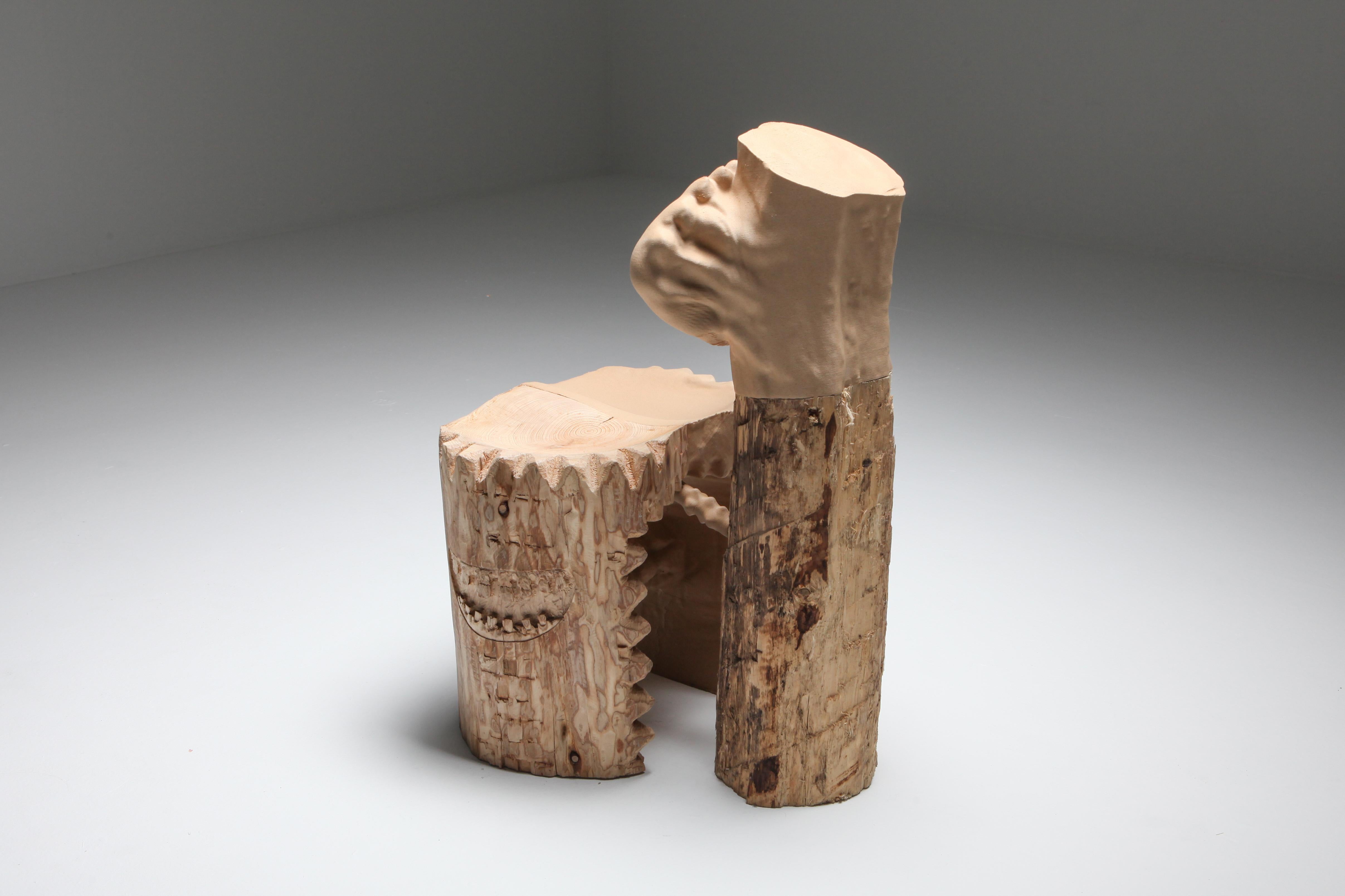 Acrylic 'Echo Stool Teeth' Contemporary Wooden Chair, Schimmel & Schweikle, 2020