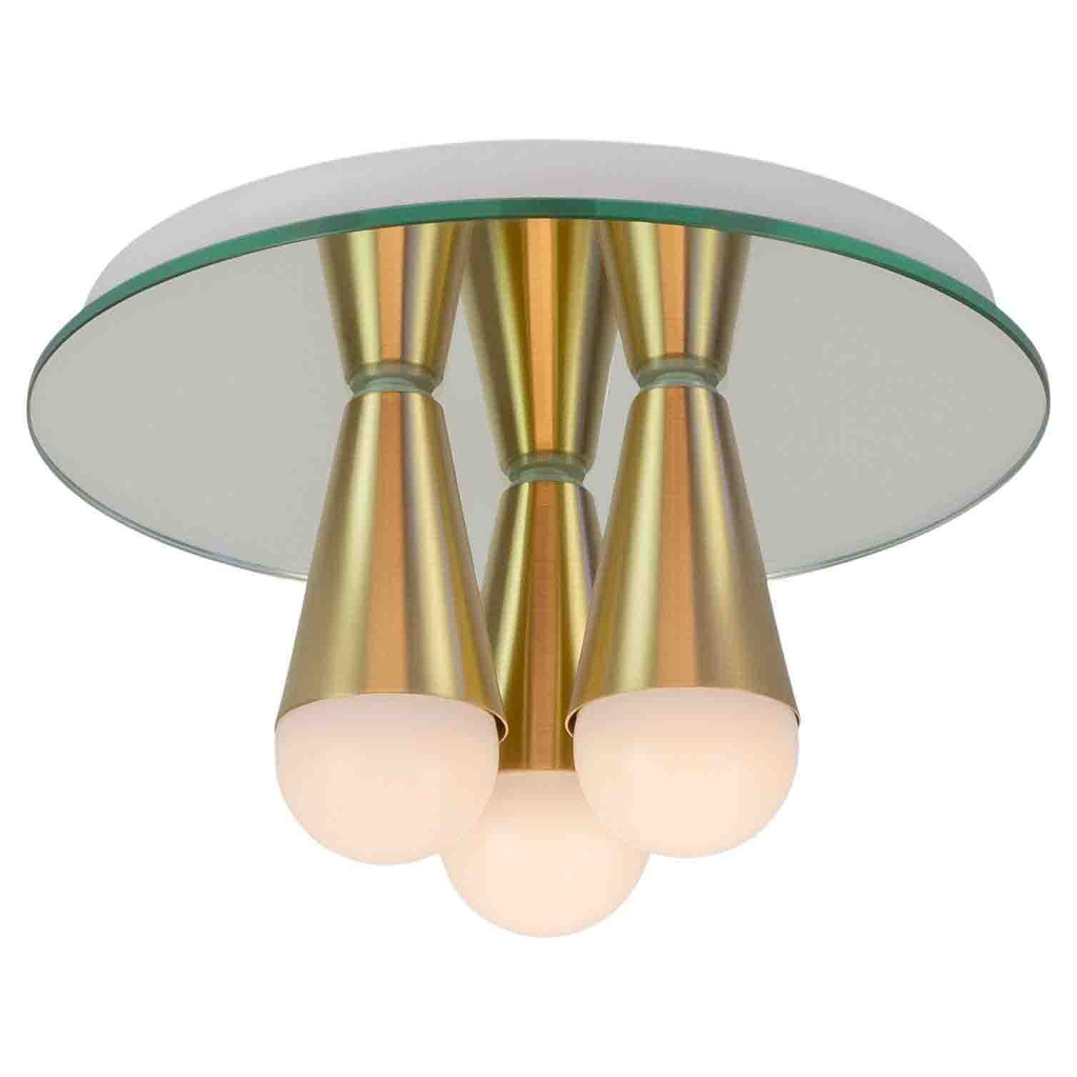 Echo Three-Flush Mount in Brass, from Souda, Made to Order For Sale