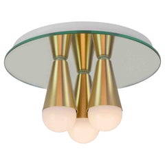 Echo Three-Flush Mount in Brass, from Souda, Made to Order