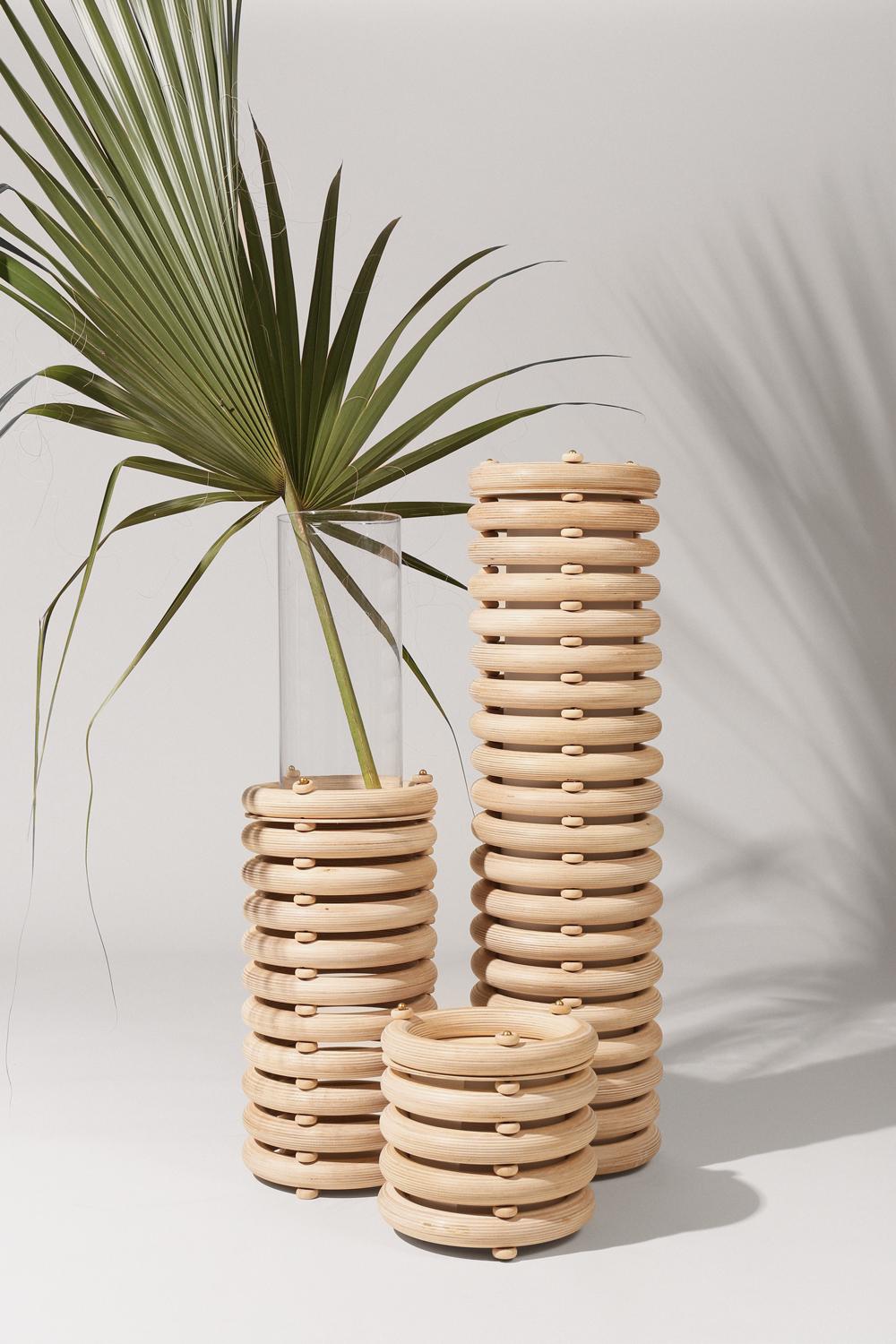 Made to order. Please allow six weeks for production.

The Echo family of sculptural totems pairs tropical warmth with minimalist appeal. Made of stacked finely finished birch, the totems have an architectural rigidity and a soft visual appeal.