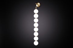 Marc Wood Echo Wall Light 8 Ball, Luxury Handcrafted Opal Glass & Brushed Brass