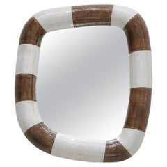 Irregular Framed Wall Mirror in Resin and Stone – Echoe Brown by Marcela Cure