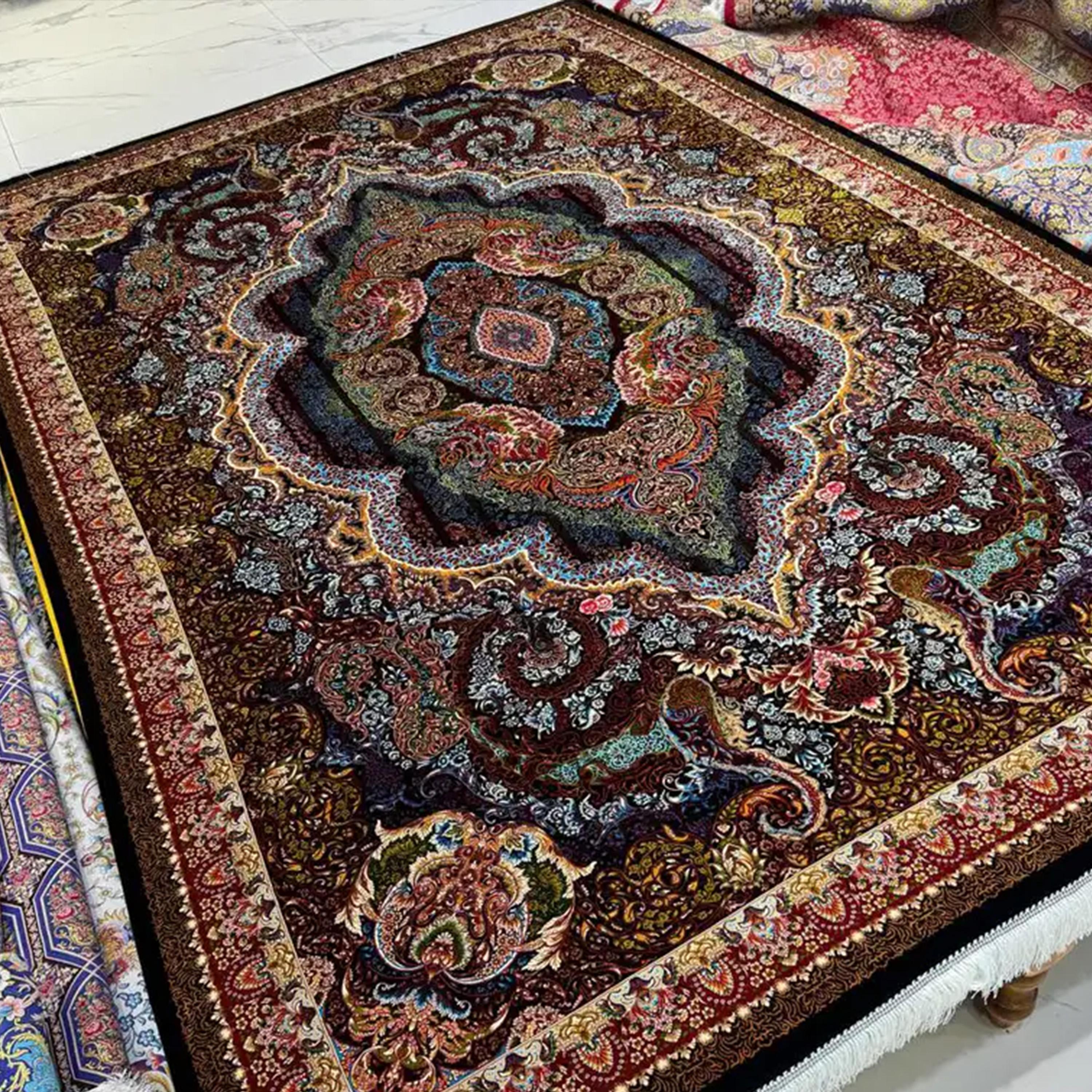 Contemporary Echoes of Shiraz, Persian Pure Silk Rug, Iranian Craftsmanship, 0054 For Sale