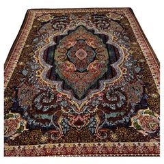Ecos de Shiraz, alfombra persa de seda pura, artesanía iraní, 0054