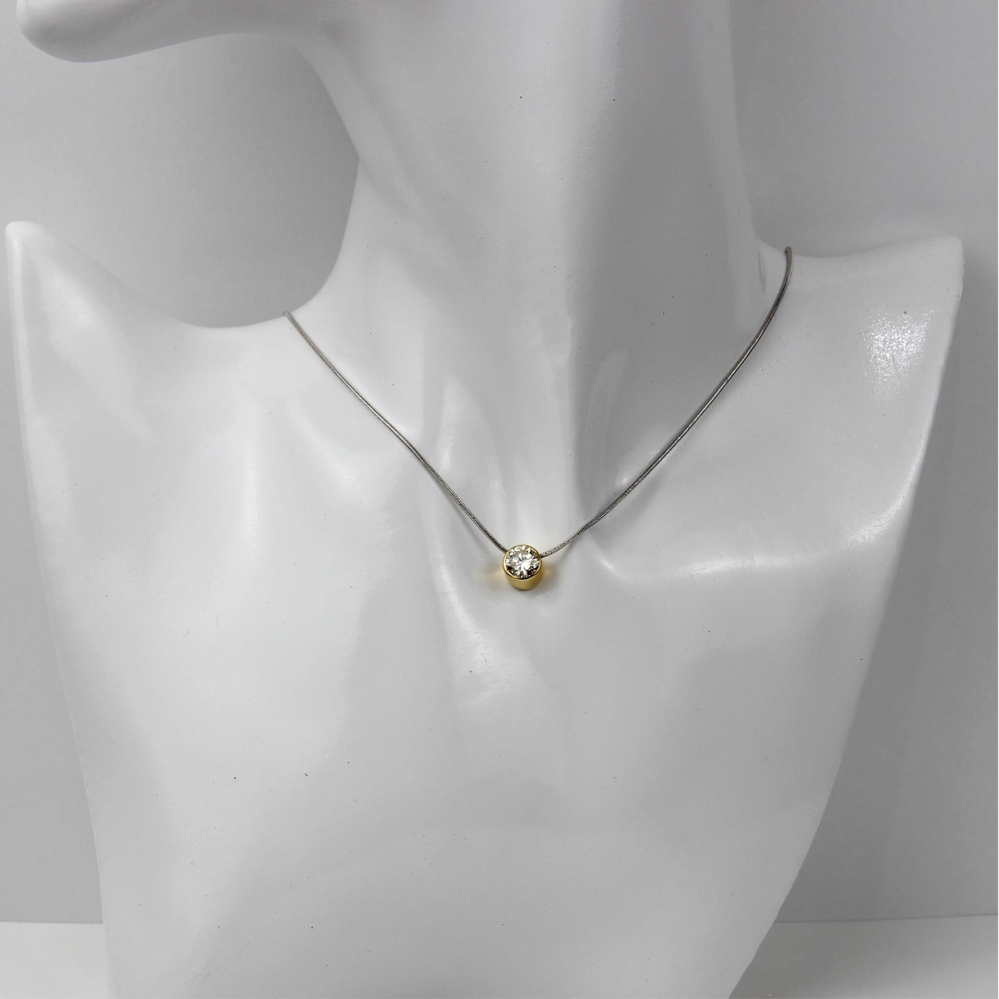 ECJ Collection 14K & 18K Gold Diamond Pendant Necklace In New Condition For Sale In North Miami Beach, FL