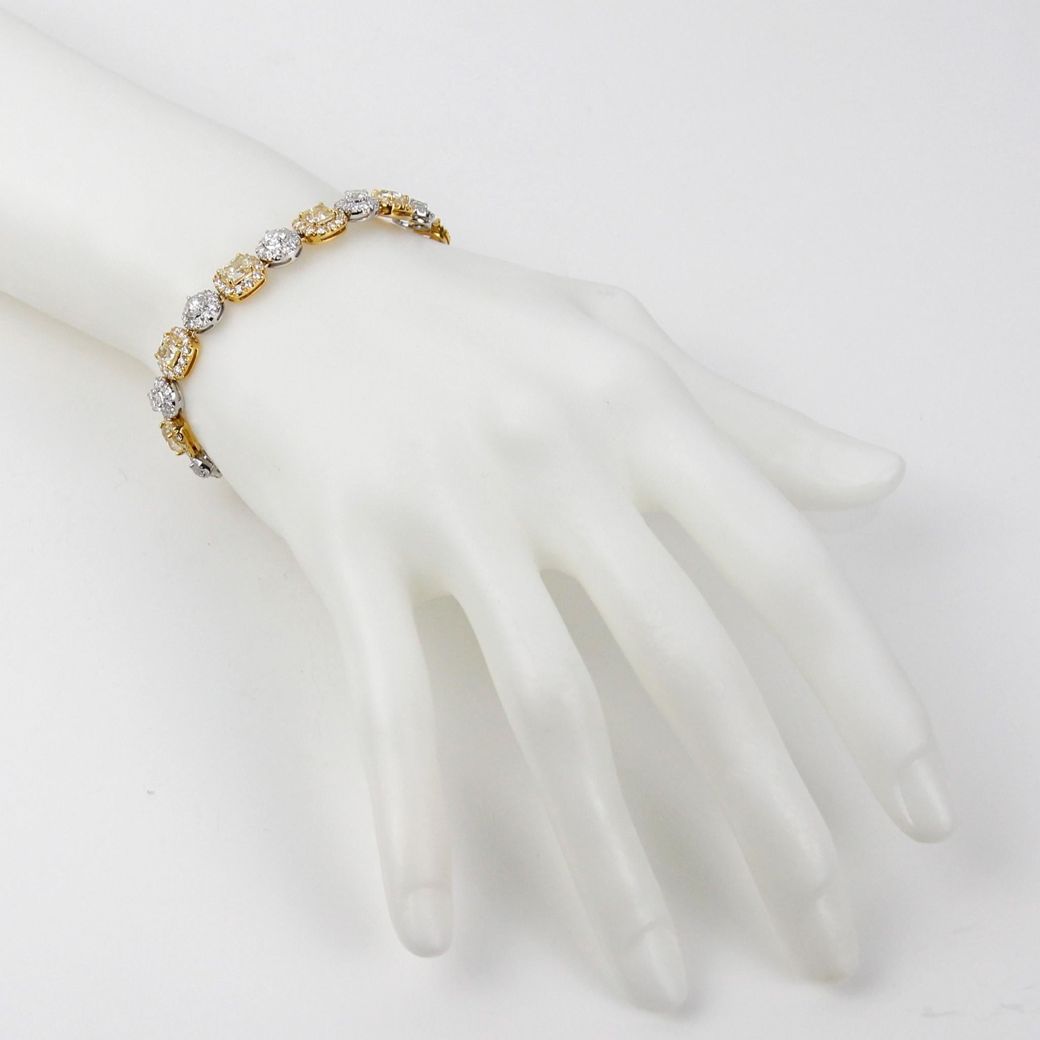 Modern ECJ Collection 18k Gold Two-Tone Diamond Bracelet