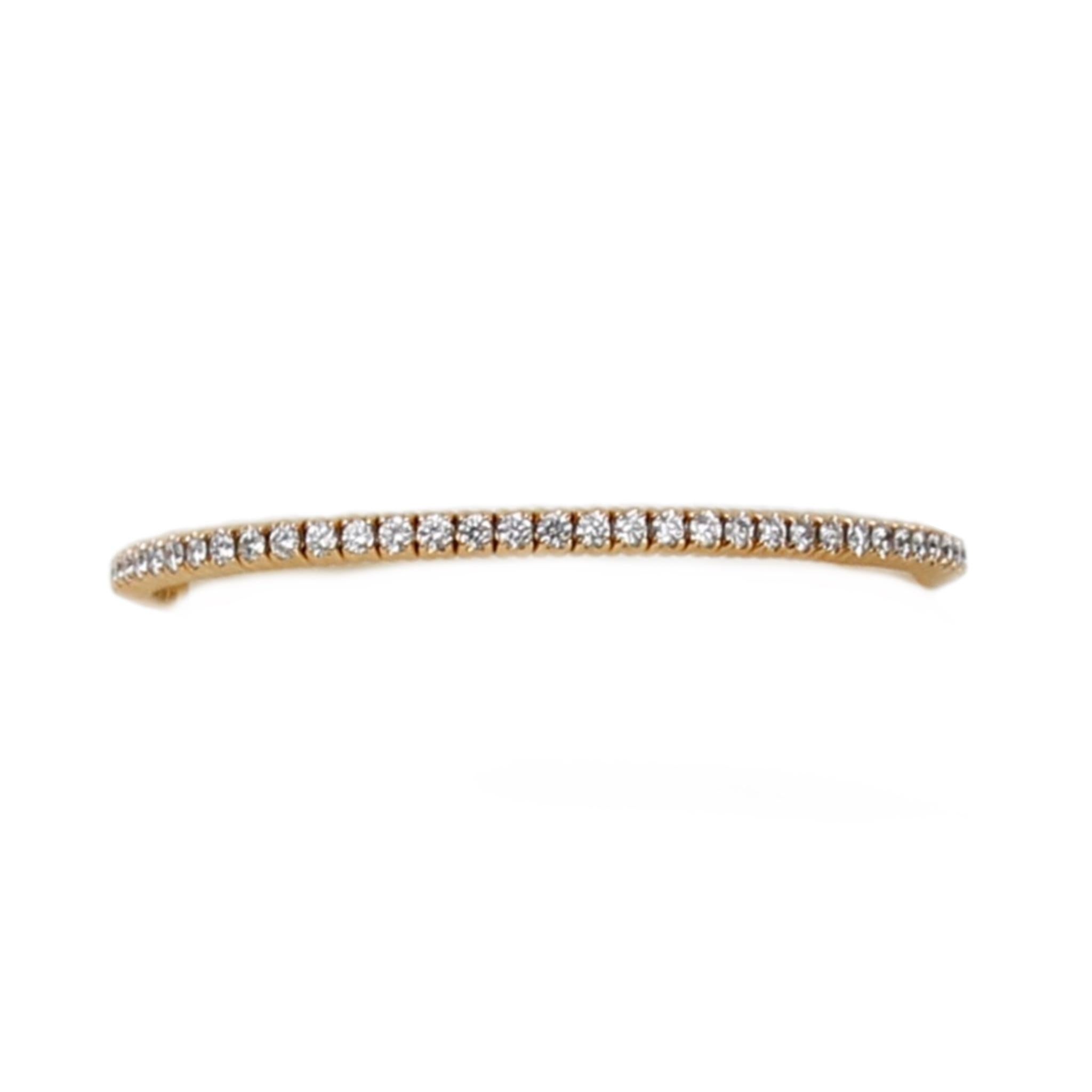 Modern ECJ Collection 18k Rose Gold 3.32 Carat Diamond Flexible Bracelet For Sale