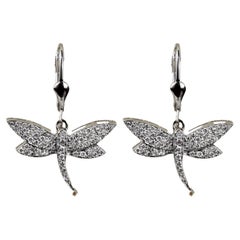 ECJ Kollektion 18k Weißgold 0,78 Karat Diamant-Ohrringe „Dragon Fly“