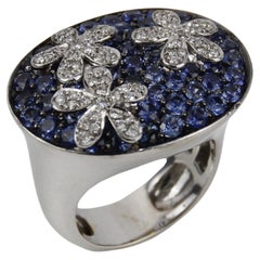 ECJ Collection 18K White Gold Diamond&Sapphire Ring
