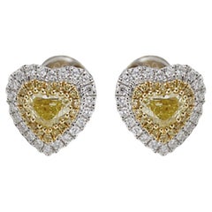 ECJ Collection 18k White Gold Heart Earrings