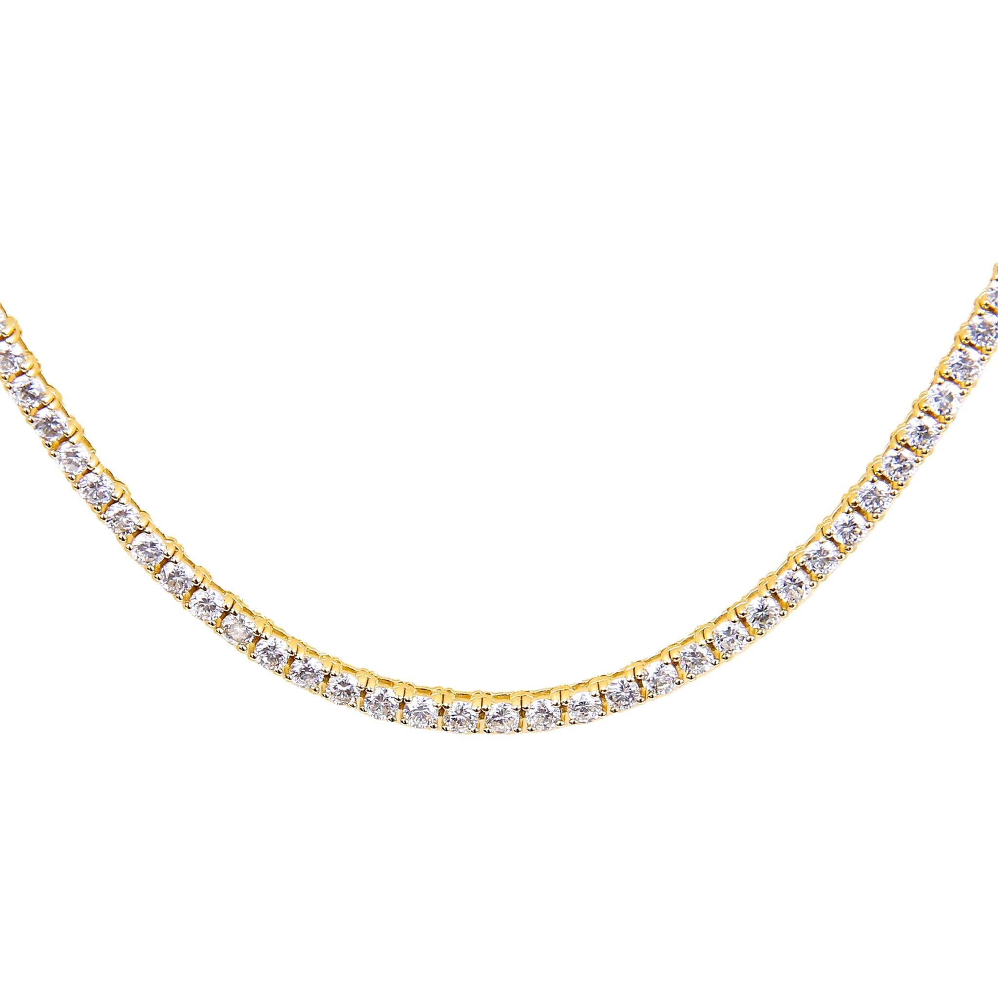 ECJ Collection Diamond Tennis Necklace
18k Yellow Gold 
Diamonds: 7.08ctw
Reference number: YFJ01038