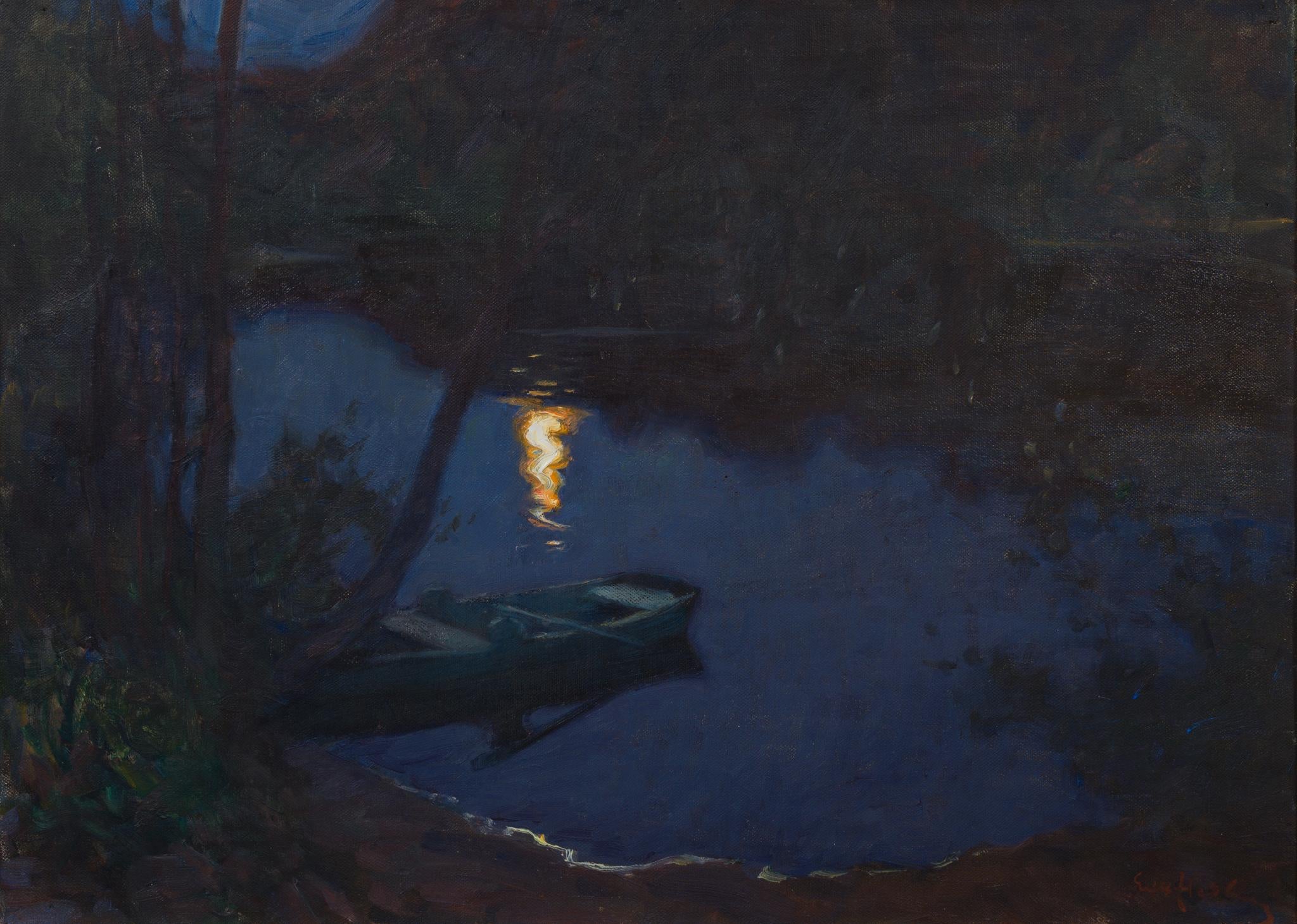Ecke Hedberg - Månglitter (c. 1905), chef-d'œuvre nordique au clair de lune en vente 1