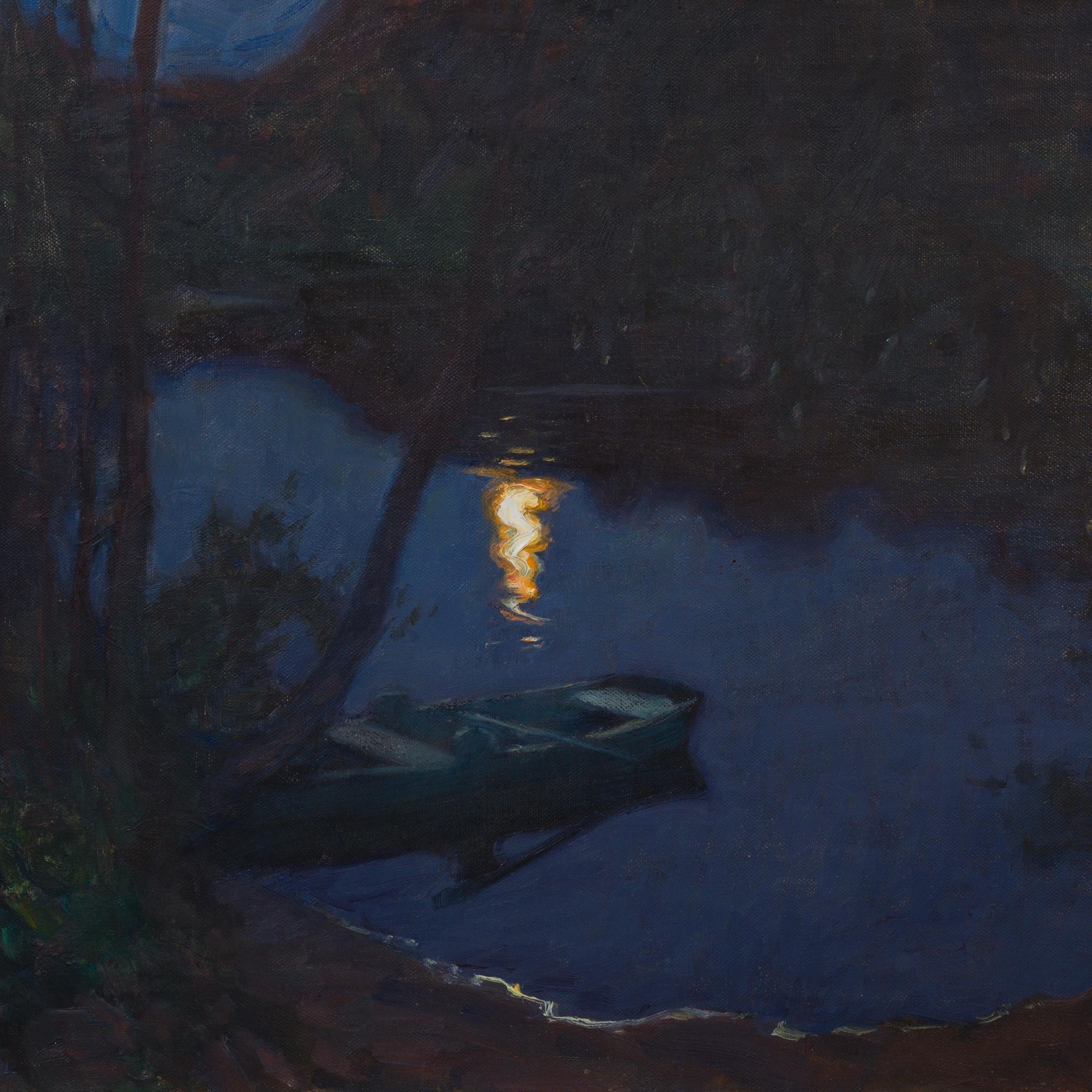 Ecke Hedberg - Månglitter (c. 1905), chef-d'œuvre nordique au clair de lune en vente 4