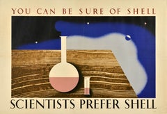 Original Vintage Advertising Poster Scientists Prefer Shell Eckersley Lombers