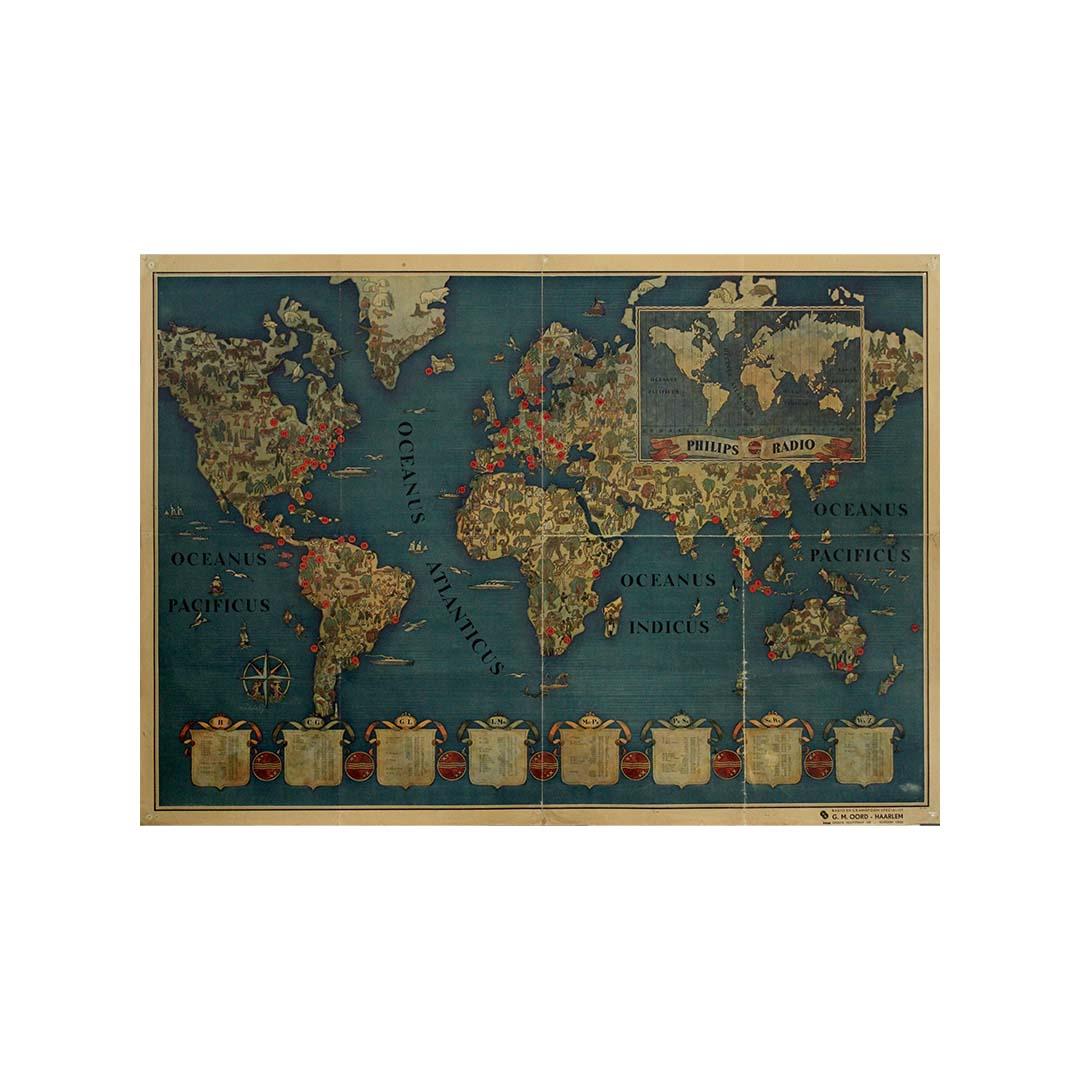 Circa 1935 original poster by Walter Eckhard - Philips Radio G.M. Oord Haarlem For Sale 2