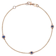 Ecksand 14k Rose Gold Three Sapphire Bracelet