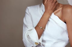 Ecksand 14k Rose Gold Wrap Diamond Bangle Bracelet