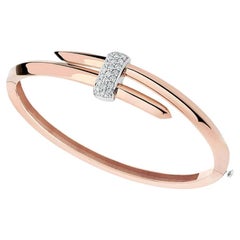 Ecksand 14k Rose Gold Wrap Diamond Bangle Bracelet
