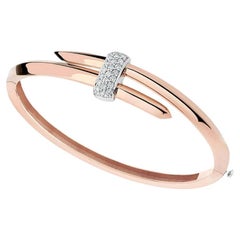 Ecksand 14k Rose Gold Wrap Diamond Bangle Bracelet