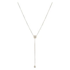 Ecksand 14k Yellow Gold Lariat Two Diamond Necklace