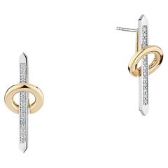 Ecksand 14k Yellow Gold Two-Part Pointed Diamond Stud Earrings