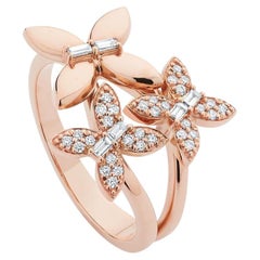 Ecksand 18k Rose Gold Diamond Trio Butterfly Ring