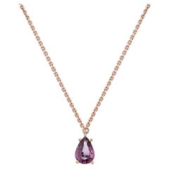 Ecksand 18k Rose Gold Pear Cut Purple Sapphire Pendant Necklace